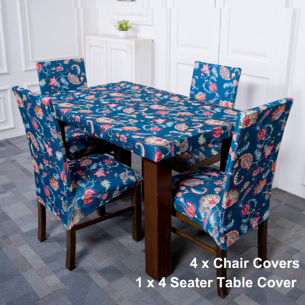 Blooming Ocean Stretchable Dining Table Chair Cover