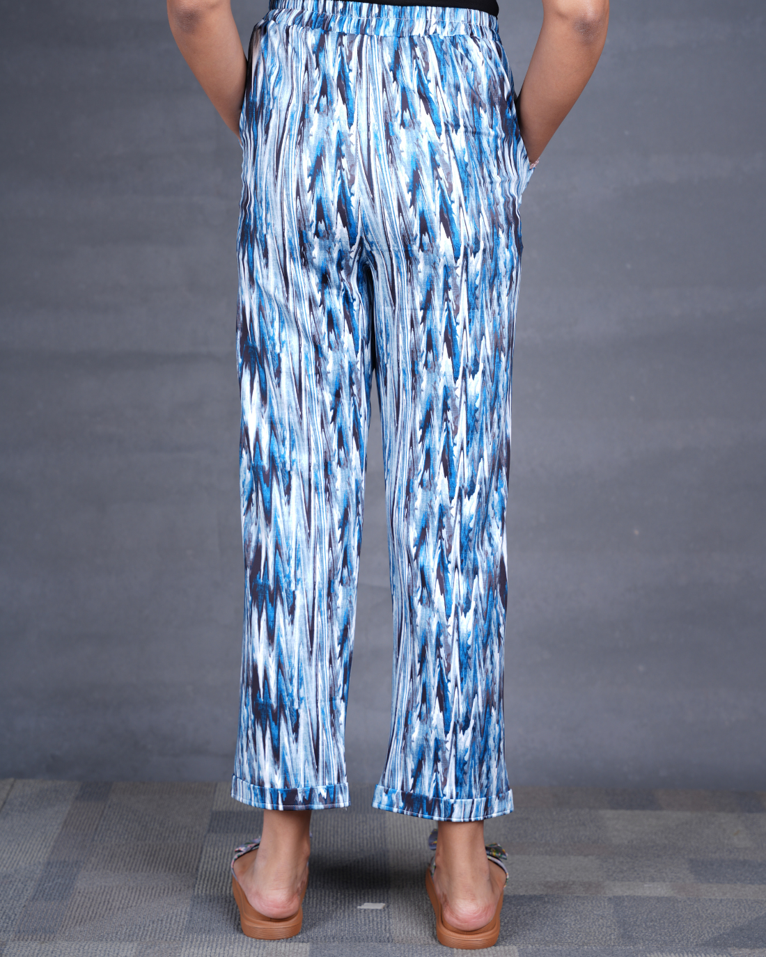 Navy Blue Stripe Women Printed Pyjamas (Buy 2 Get 400 OFF)
