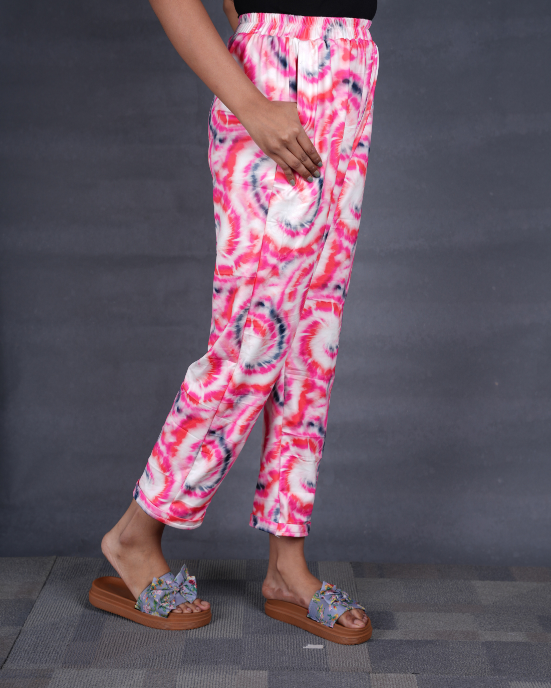 Pink Swirl Women Printed Pyjamas (Buy 2 Get 400 OFF)