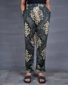 Beige & Black Women Printed Pyjamas (Buy 2 Get 400 OFF)