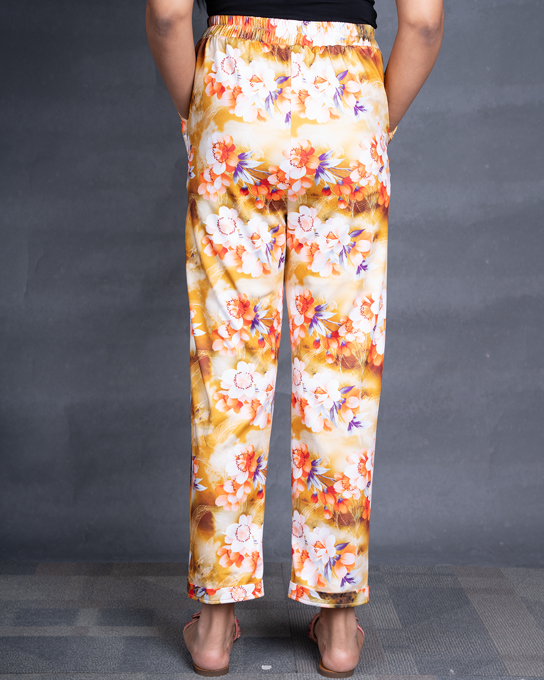 Orange Flower Women Printed Pyjamas (Buy 2 Get 400 OFF)