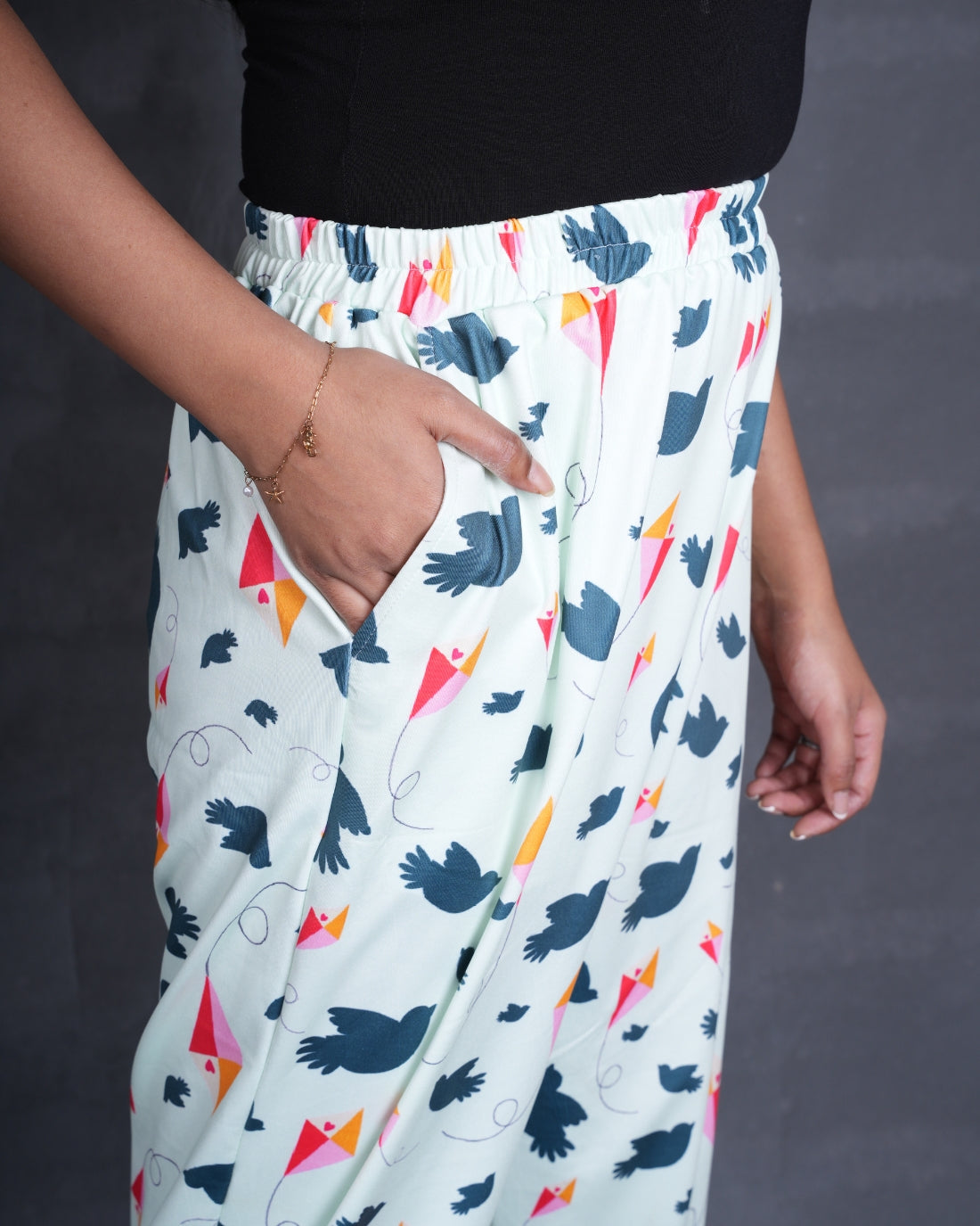 Birds & Kites Women Printed Pyjamas (Buy 2 Get 400 OFF)
