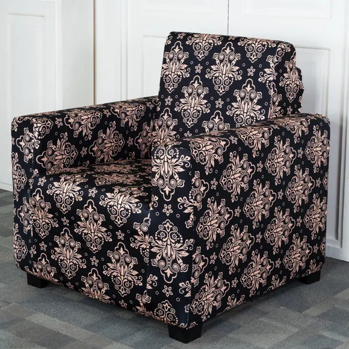 Beige & Black 1 Seater Sofa Slipcover