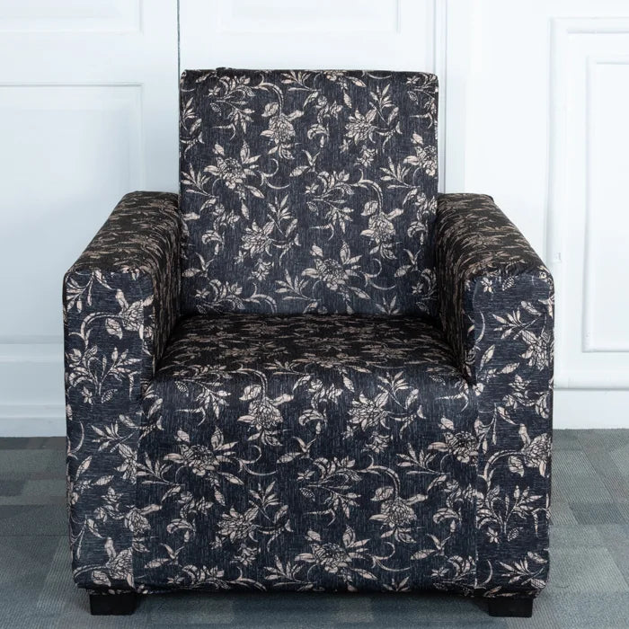 Black & Beige Abstract Elastic Sofa Slipcovers