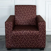 Brown Print Elastic 1 Seater Sofa Covers