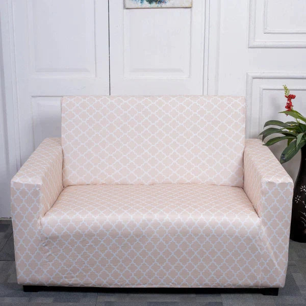 Cream Diamond design sofa cover