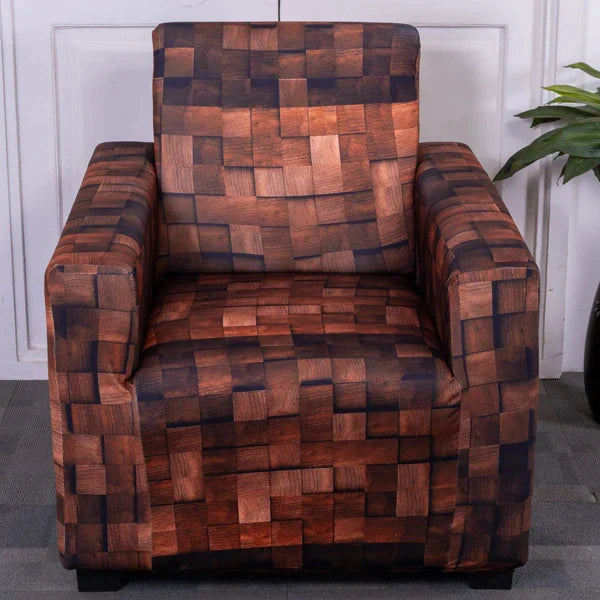 Wooden Blocks Sofa Cover 1 Seater