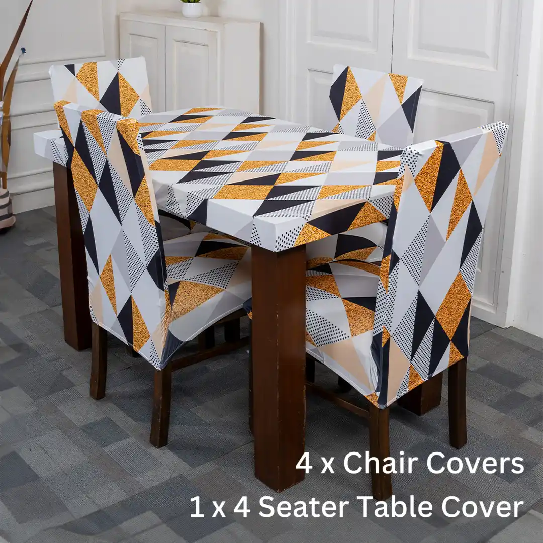 Yellow Prism Elastic Chair And Table Cover